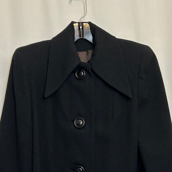 Vintage Wool Black Pea Coat - Picture 2 of 8